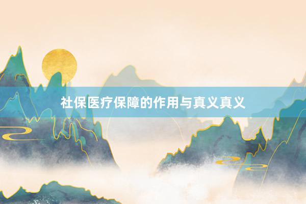 社保医疗保障的作用与真义真义